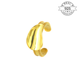 Adjustable Leaf Band Made of Fine 925 Silver