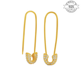 Safety Pin Earrings Made of Fine 925 Silver