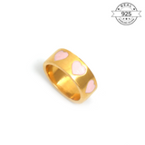 Symbolic Heart Band (Pink) Made of Fine 925 Silver