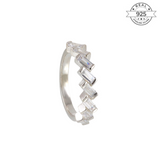 White Mini Baguette Band Made of Fine 925 Silver