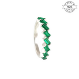 Emerald Mini Baguette Band Made of Fine 925 Silver