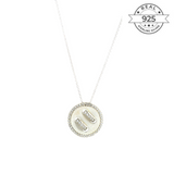 Studded Pause Pendant Made of Fine 925 Silver