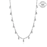 Layered Dual Chain Necklace Made of Fine 925 Silver
