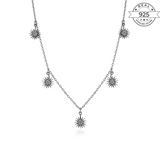 Sun Charms Necklace Made of Fine 925 Silver