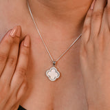 Clover Pendant (White) Made of Fine 925 Silver