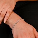 White Tennis Bracelet Made of Fine 925 Silver