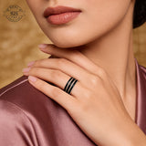 Black Enamel Twirl Ring