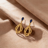 Blue Dual Drop Earrings