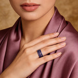 Blue Enamel Twirl Ring