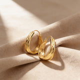 Gold Oval Hoops