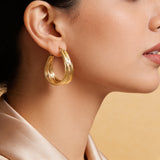 Gold Oval Hoops
