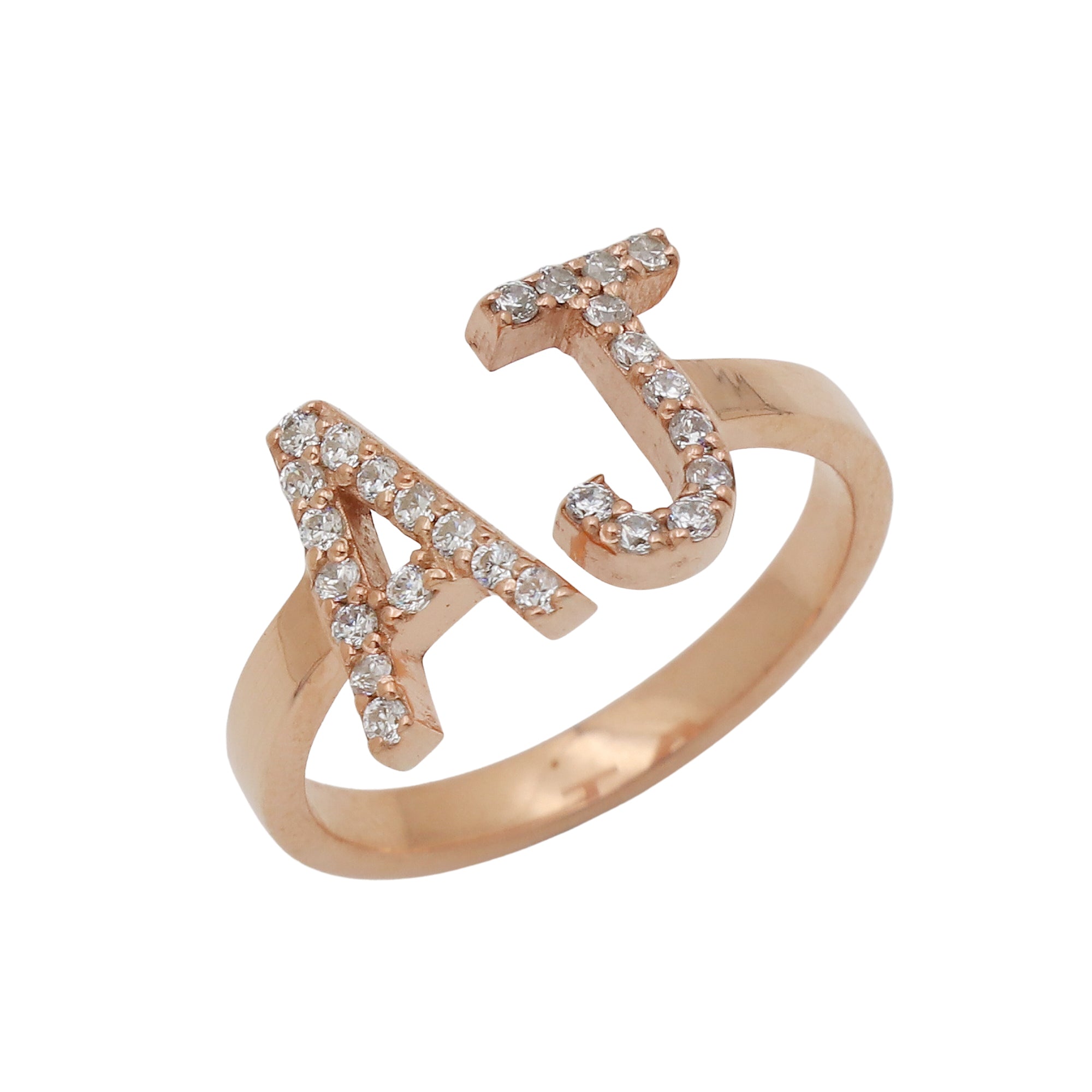 14KT Yellow Gold Hawaiian Men's Initial Ring with Diamond