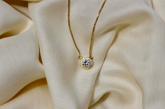 American Diamond Studded April Birthstone with Chain