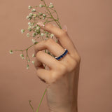 Blue Baguette Band Made of Fine 925 Silver