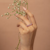 Blush Pink Baguette Ring Made of Fine 925 Silver