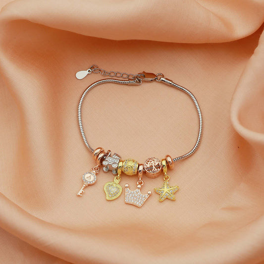 Charms Bracelet - Key, Heart, Crown & Starfish
