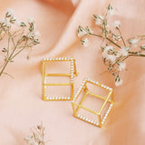 Studded Cube Hoops