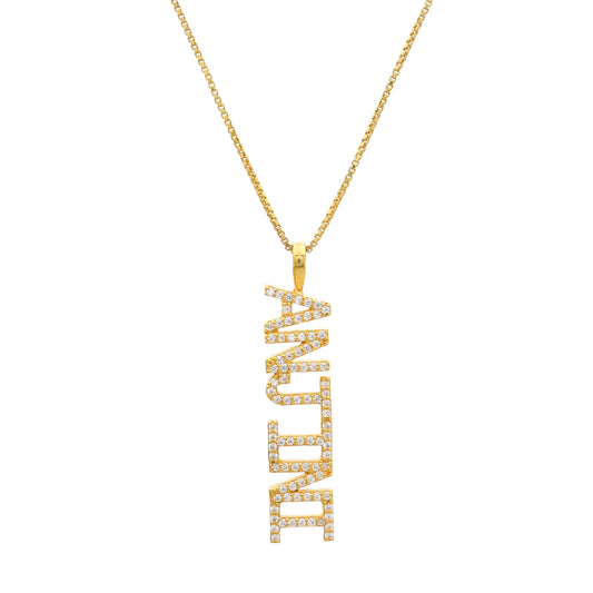 Detachable Bling Studded Name Pendant with Chain