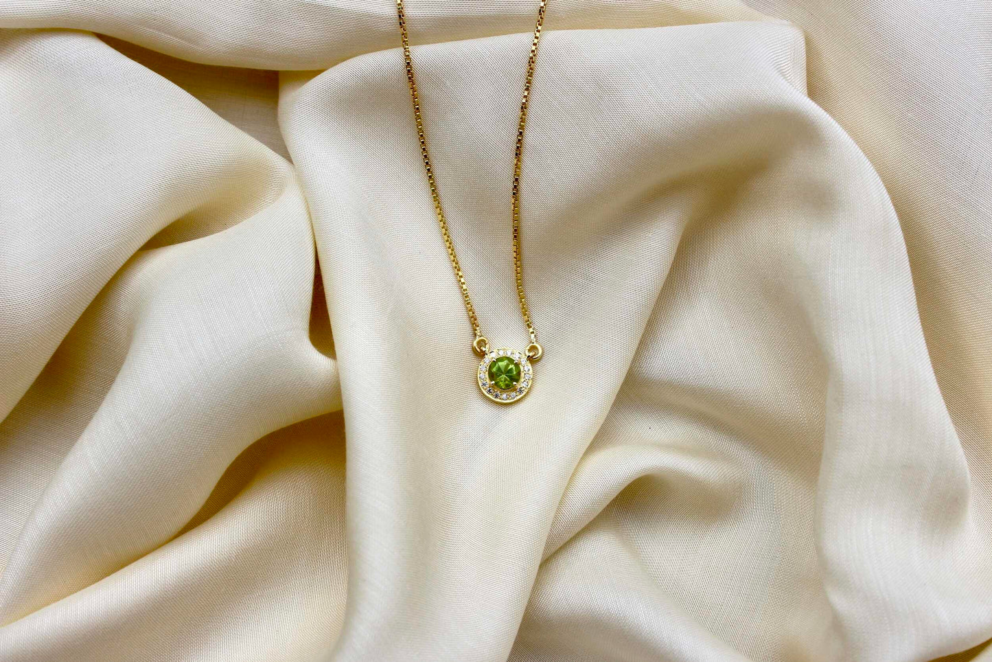 Peridot Studded August Birthstone with Chain