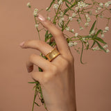 Textured Gold Band Made of Fine 925 Silver