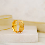 Textured Gold Band Made of Fine 925 Silver
