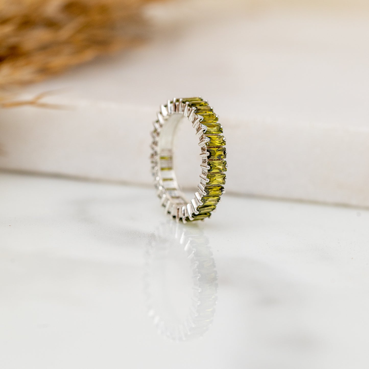 Sea Green Baguette Ring