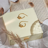Golden Circular Studded Hoops
