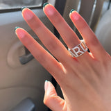 Bling Studded Name Ring